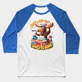 Moose Chef Cooking Up a Storm Baseball T-Shirt